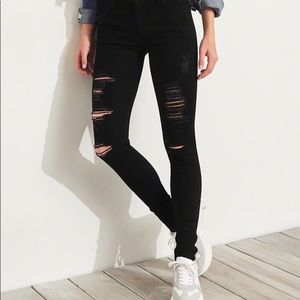 Hollister Womens Skinny Ripped Jeans 
